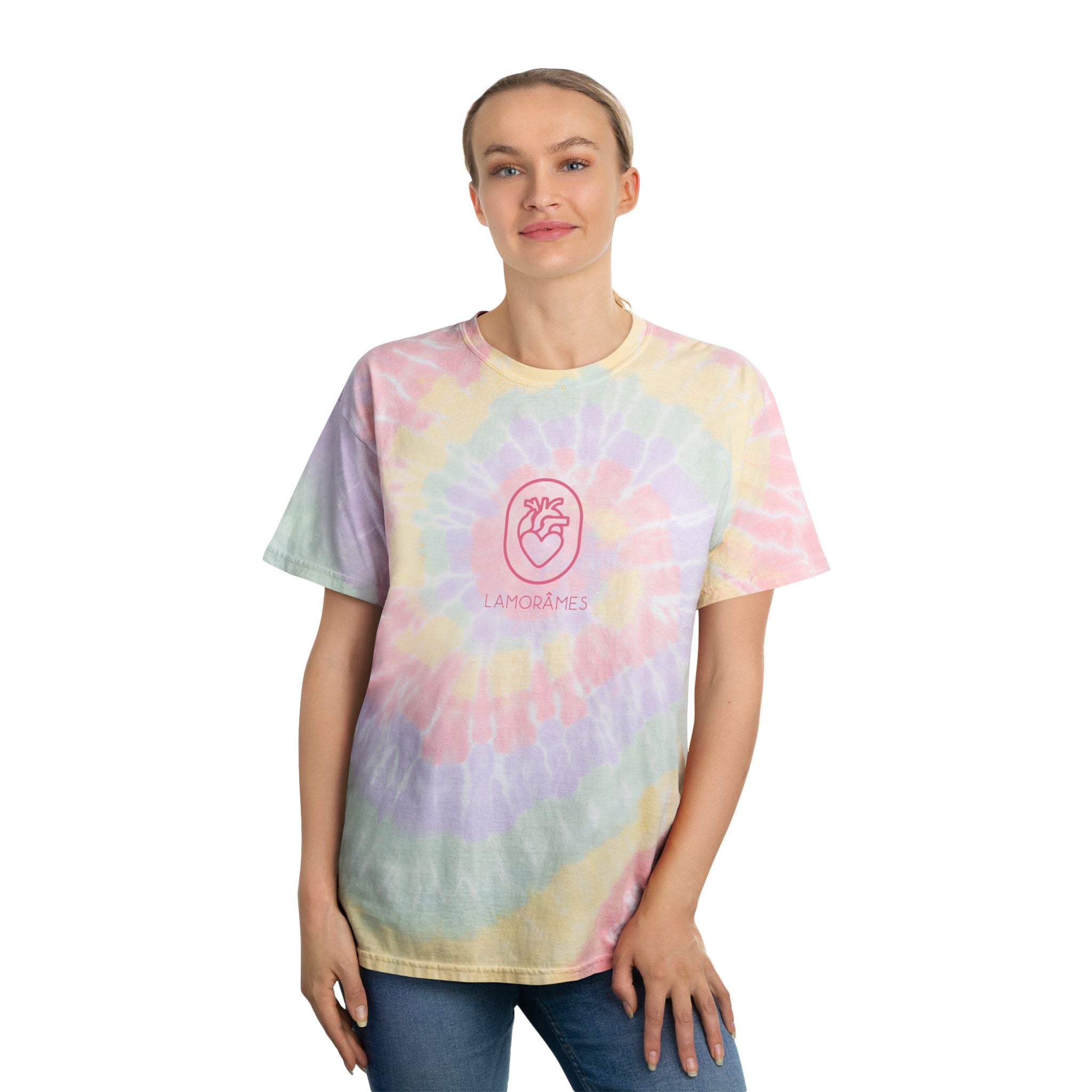 Tie-Dye love Tee, Spiral Pink Love T-shirt