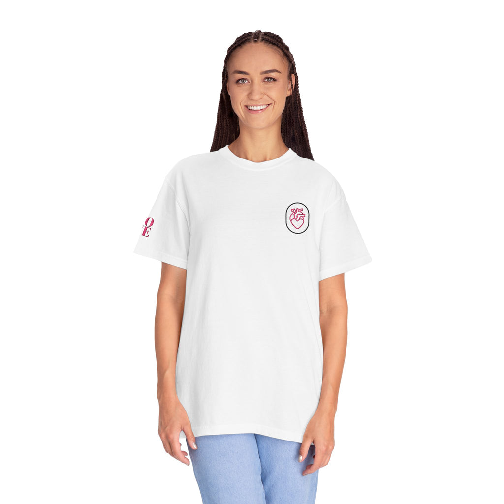 love on my sleeve- Unisex Garment-Dyed T-shirt