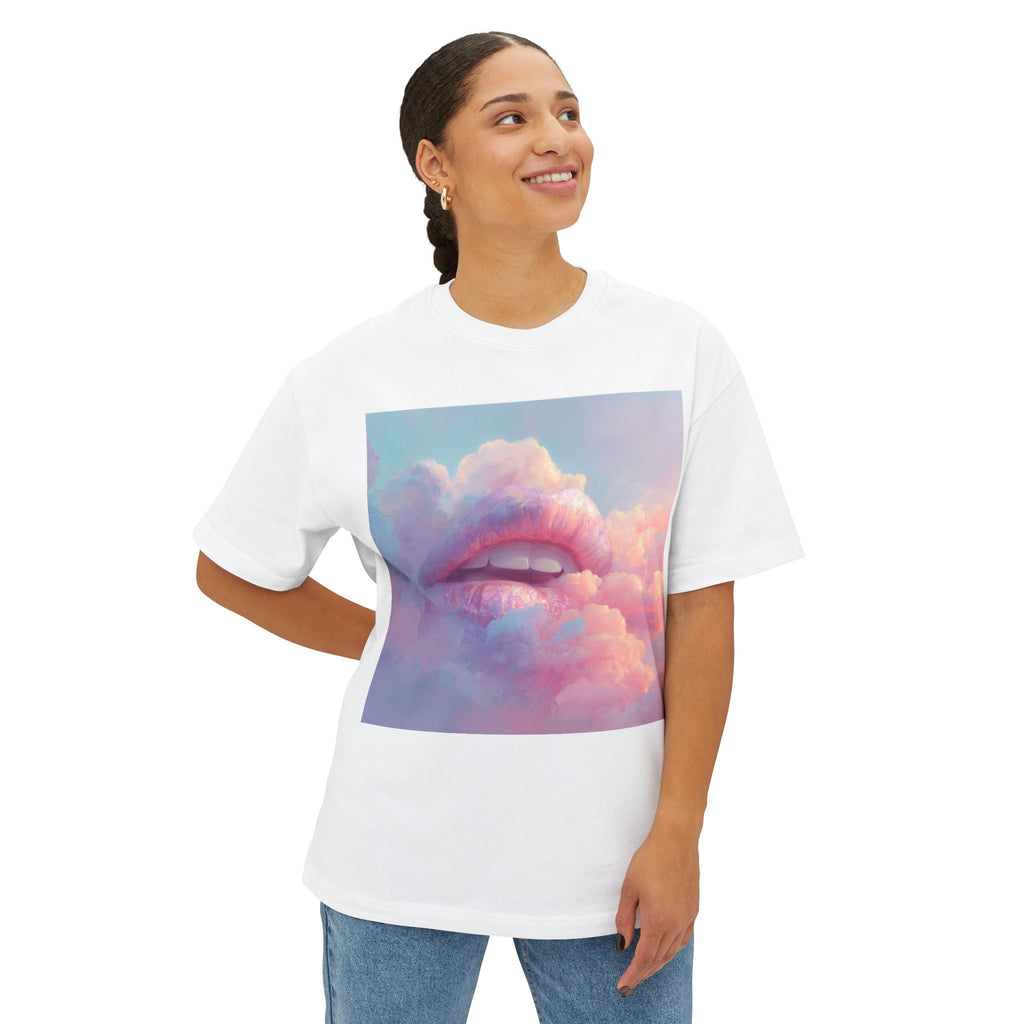 Dreamy Lips Boxy Tee - Oversized Unisex Shirt