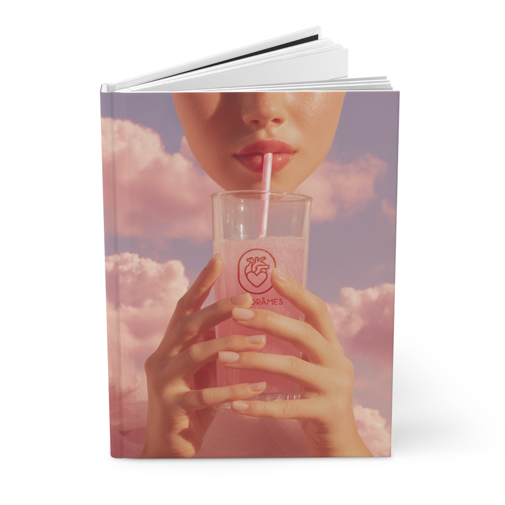 Pink Lemonade Hardcover Journal, Aesthetic Notebook
