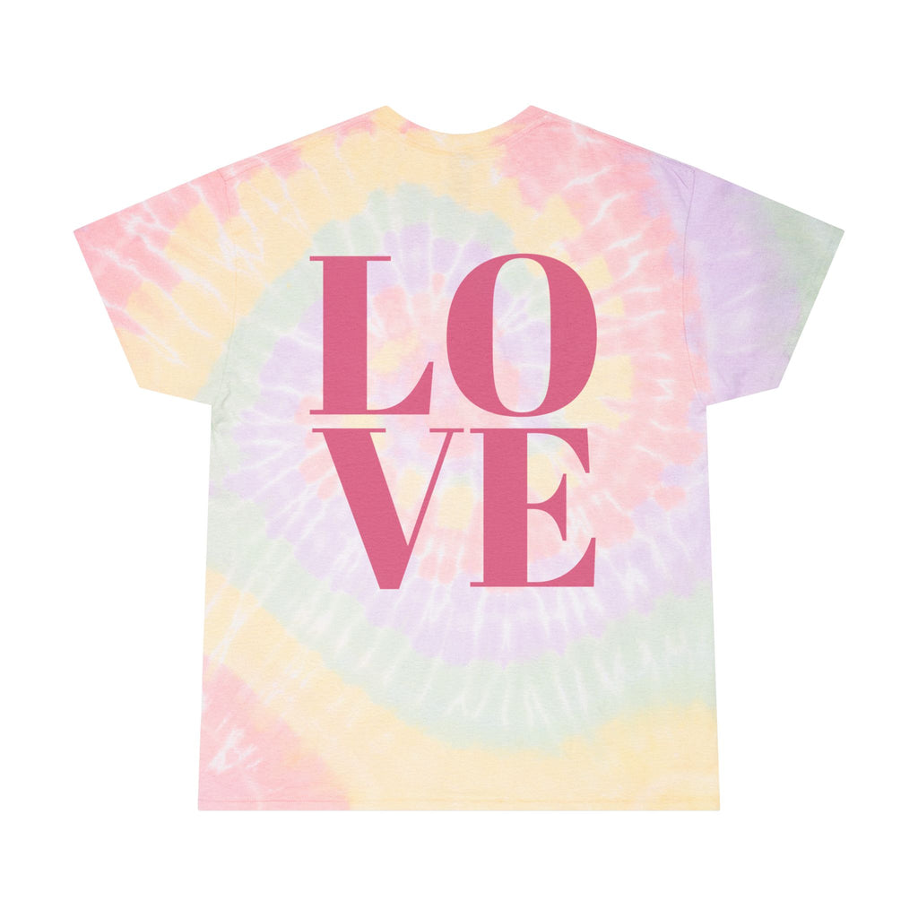 Tie-Dye love Tee, Spiral Pink Love T-shirt
